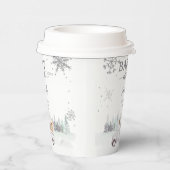 ベビー冬の森の赤ちゃんシャワー外は寒い 紙コップ (右)