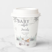 ベビー冬の森の赤ちゃんシャワー外は寒い 紙コップ (正面)
