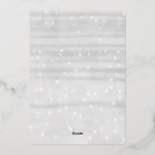 ベビー冬の灰色のベビーシャワー外は寒い 箔招待状 (裏面)