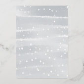 ベビー冬の灰色のベビーシャワー外は寒い 箔招待状 (裏面)