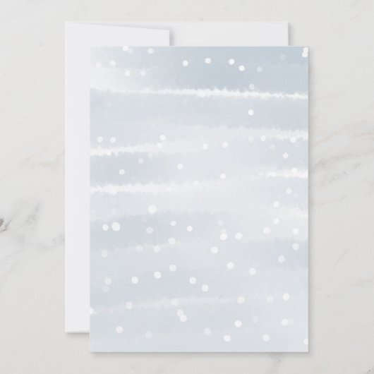 ベビー冬の男の子の赤ちゃんシャワー外が寒い 招待状 (裏面)