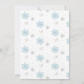 ベビー冬の男の子の赤ちゃんシャワー外が寒い 招待状 (裏面)