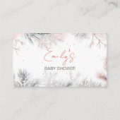 ベビー冬の赤ちゃんシャワーおむつラッフル エンクロージャーカード (裏面)