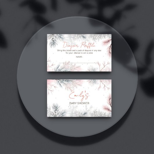 ベビー冬の赤ちゃんシャワーおむつラッフル エンクロージャーカード