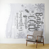 ベビー冬の赤ちゃんシャワーの外が寒い タペストリー (インサイチュ(横))