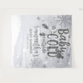 ベビー冬の赤ちゃんシャワーの外が寒い タペストリー (正面(横))