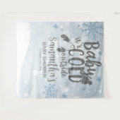 ベビー冬の赤ちゃんシャワーの外が寒い タペストリー (正面(横))