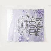 ベビー冬の赤ちゃんシャワーの外が寒い タペストリー (正面(横))