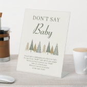 ベビー冬の赤ちゃんシャワーゲームを言わない 台座サイン (インサイチュ)