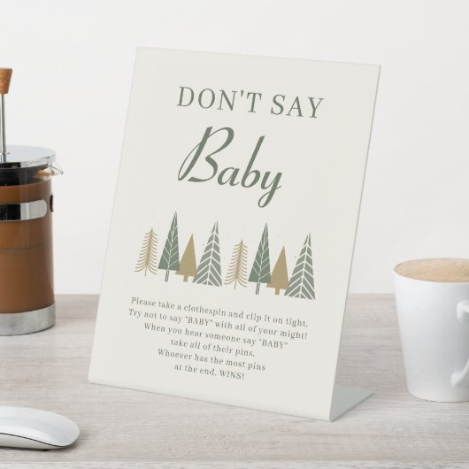 ベビー冬の赤ちゃんシャワーゲームを言わない 台座サイン (インサイチュ)