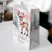 ベビー冬の赤ちゃんシャワーピンク スモールペーパーバッグ