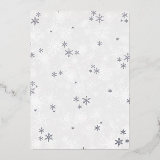 ベビー冬の赤ちゃんシャワー外は冷実在たい 箔招待状 (裏面)