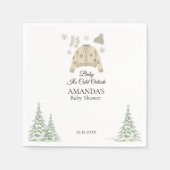 ベビー冬の赤ちゃんシャワー外は寒い スタンダードカクテルナプキン (正面)