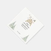 ベビー冬の赤ちゃんシャワー外は寒い スタンダードカクテルナプキン (角)