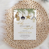 ベビー冬の赤ちゃんシャワー外は寒い 招待状