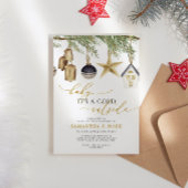 ベビー冬の赤ちゃんシャワー外は寒い 招待状