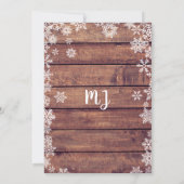 ベビー冬の赤ちゃん素朴シャワー外は寒い 招待状 (裏面)