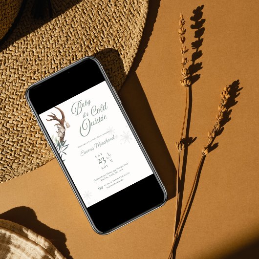 ベビー冬の赤ちゃん霜の降りたシャワー外は寒い 招待状