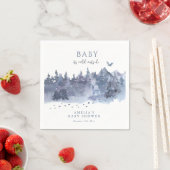 ベビー冬の雪の森の外は寒い スタンダードカクテルナプキン (インサイチュ)