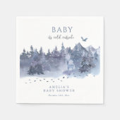 ベビー冬の雪の森の外は寒い スタンダードカクテルナプキン (正面)