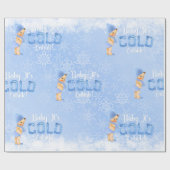 ベビー冬の雪の結晶ブルーボーイシャワーが冷たい ラッピングペーパー (フラット)