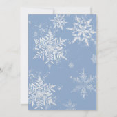 ベビー冬の青い赤ちゃんシャワー外は寒い 招待状 (裏面)