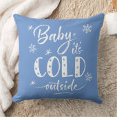 ベビー冬の青の外は寒い装飾用クッション クッション (ブランケット)