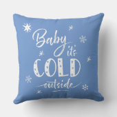 ベビー冬の青の外は寒い装飾用クッション クッション (裏面)