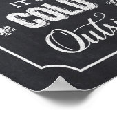 ベビー冬の黒板の外は寒い ポスター (角)