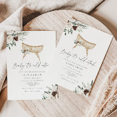 ベビー冬ボホのベビーシャワー外は寒い 招待状