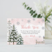 ベビー冷たいアウトサイドガールベビーシャワー サンキューカード (スタンド正面)