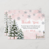 ベビー冷たいアウトサイドガールベビーシャワー サンキューカード (正面/裏面)