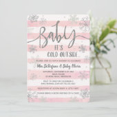 ベビー冷たいアウトサイドシャワー招待状ガールピンク 招待状 (スタンド正面)