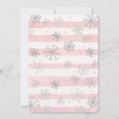 ベビー冷たいアウトサイドシャワー招待状ガールピンク 招待状 (裏面)