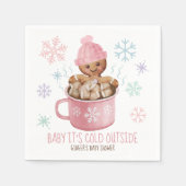 ベビー冷たいクッキー&ココアガールベビーシャワー スタンダードカクテルナプキン (正面)