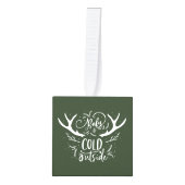 ベビー冷たいスタッグの写真数々のクリスマス・ホリデー キューブオーナメント (正面)