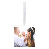 ベビー冷たいスタッグの写真数々のクリスマス・ホリデー キューブオーナメント (右)