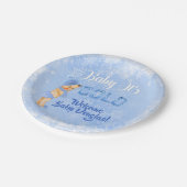 ベビー冷たいスノーフレーク冬のブルーボーイシャワー ペーパープレート (アングル)