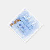 ベビー冷たいスノーフレーク青のエスニック・ボーイ・シャワー スタンダードカクテルナプキン (角)