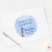 ベビー冷たいスノーフレーク青のエスニック・ボーイ・シャワー ラウンドシール (封筒)