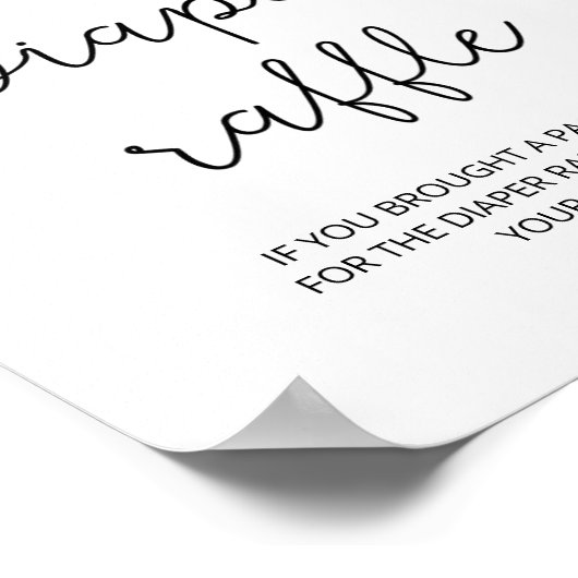 ベビー冷たい外おむつラッフル ポスター (角)