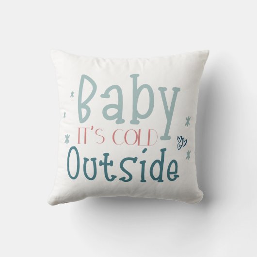 ベビー冷たい外かわいいタイポグラフィ クッション (裏面)