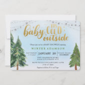 ベビー冷たい外のベビーシャワーの招待状 招待状 (正面)