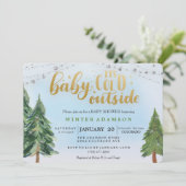 ベビー冷たい外のベビーシャワーの招待状 招待状 (スタンド正面)