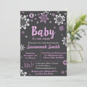 ベビー冷たい外のベビーシャワー招待状の女の子 招待状 (スタンド正面)