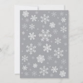 ベビー冷たい外の冬のベビーシャワーの灰色 招待状 (裏面)