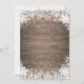 ベビー冷たい外の冬の雪片のベビーシャワー 招待状 (裏面)