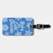 ベビー冷たい外の冷たい青い雪凍ってい片 ラゲッジタグ (正面横)