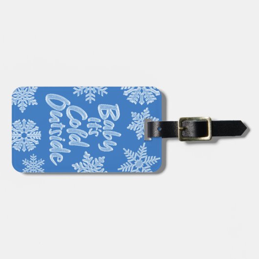 ベビー冷たい外の冷たい青い雪凍ってい片 ラゲッジタグ (正面横)