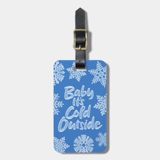 ベビー冷たい外の冷たい青い雪凍ってい片 ラゲッジタグ (正面縦)
